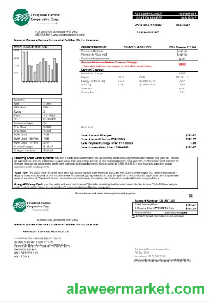 USA Craighead Electric business utility bill template in Word and PDF formats